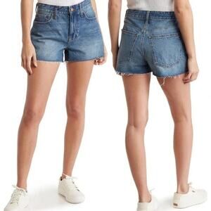 Madewell Relaxed Denim Shorts size 16W Rigid 4" Raw Hem Cutoffs